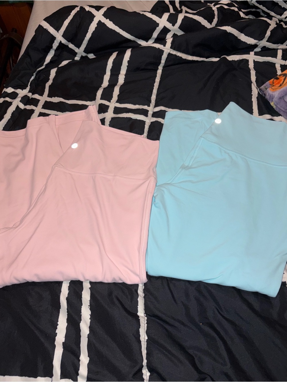 NWOT Lululemon size 14 Pink and Light Blue Active Leggings Duo
